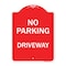 Signmission Designer Series Sign-No Parking Driveway, Red & White Aluminum Sign, 18" x 24", RW-1824-23749 A-DES-RW-1824-23749 - alternate 1